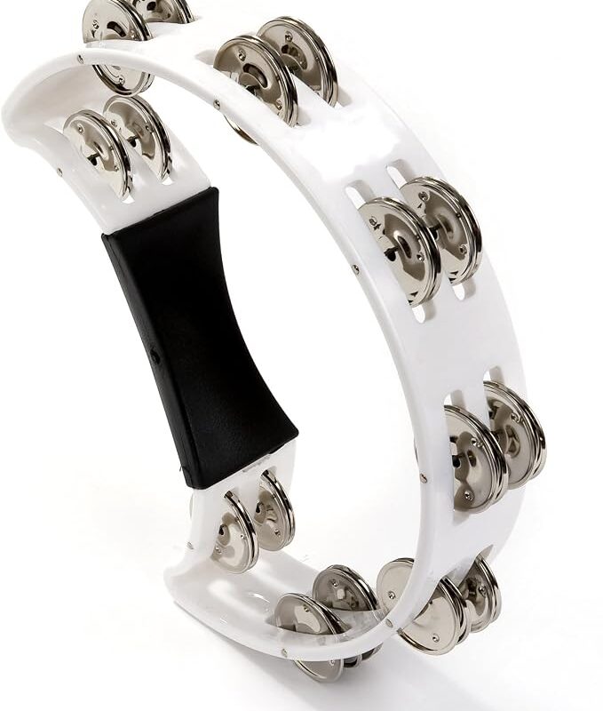 DB Percussion DTB02 Half Moon Tambourine - White