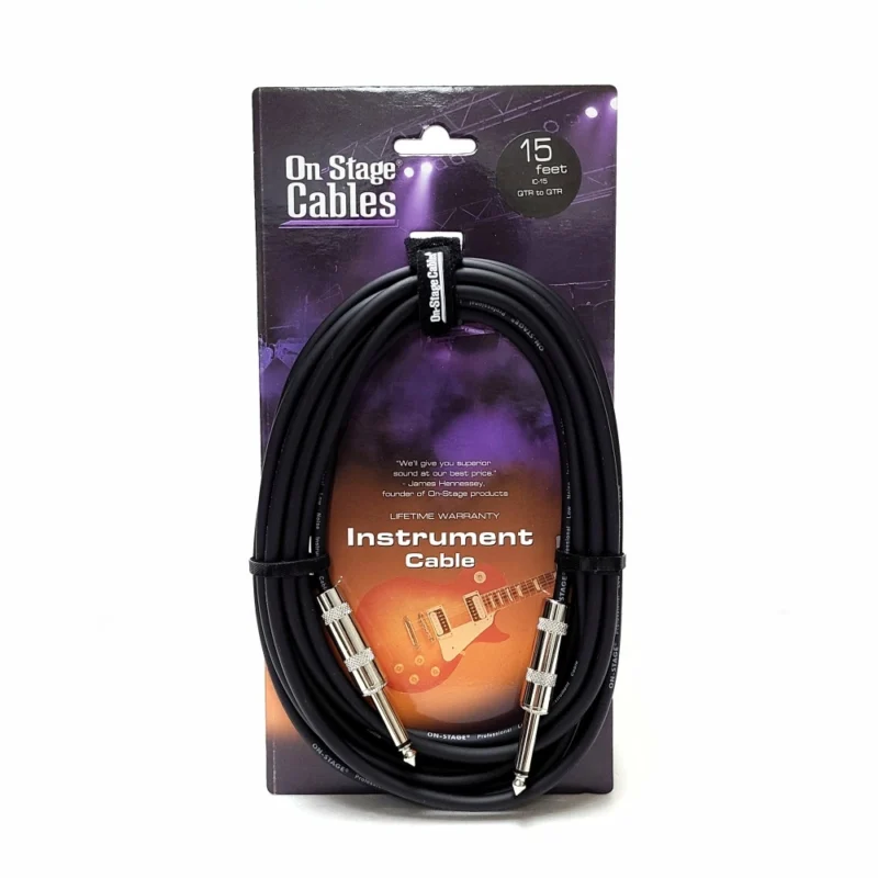 On Stage IC-15 Instrument Cable (QTR-QTR. 15ft)
