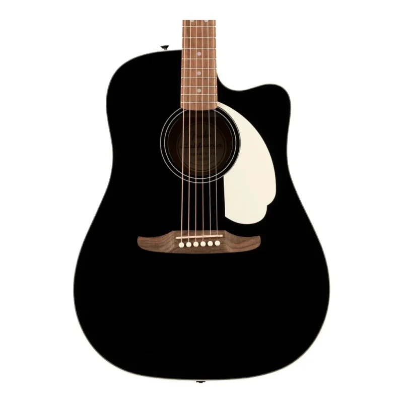 Fender California Standard Redondo CE, Spruce Top, Ivory Pickguard, Black Guitar