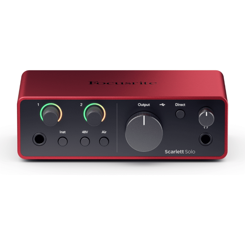 Focusrite Scarlett Solo 4th Gen USB Audio Interface 2-in/2-out USB-C Audio Interface with 1 Mic Preamp