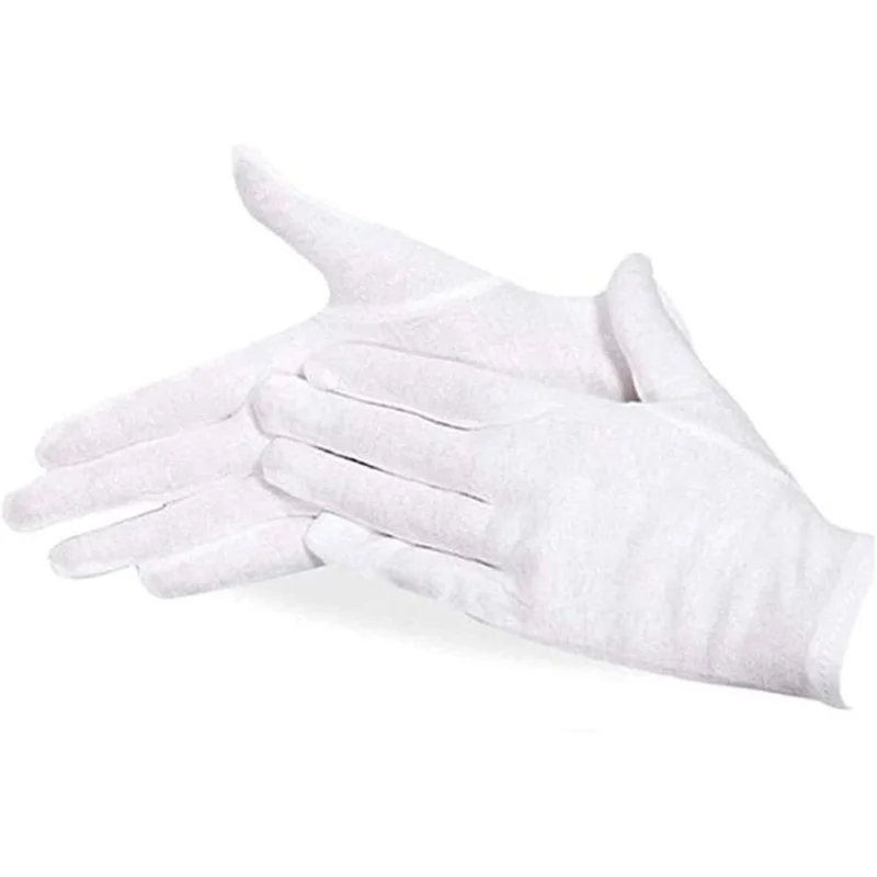 Halifax White Cotton Gloves Medium