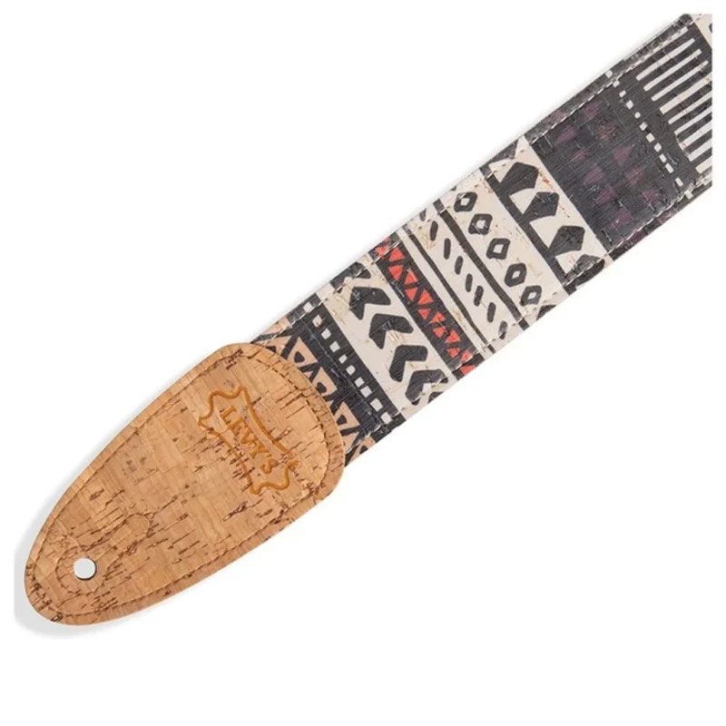 Levy 2  Cork Zanzibar On Natural Guitar Strap