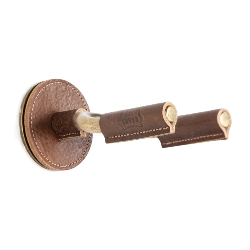 Levy Guitar Hanger Bronze Met Brown Leather