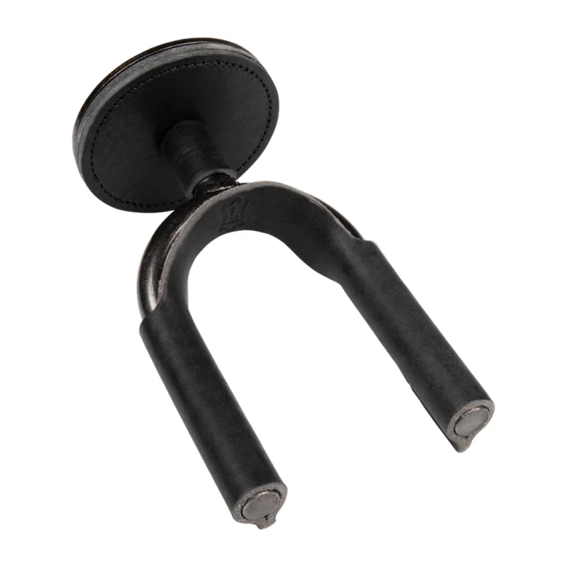 Levy Guitar Hanger Silver Met Brown Leather