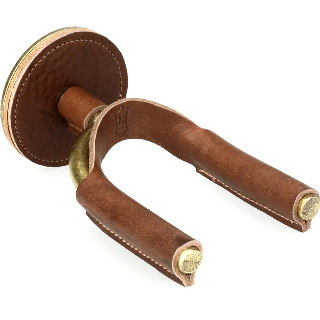 Levy Guitar Wall Hanger Bronze Tan Leather