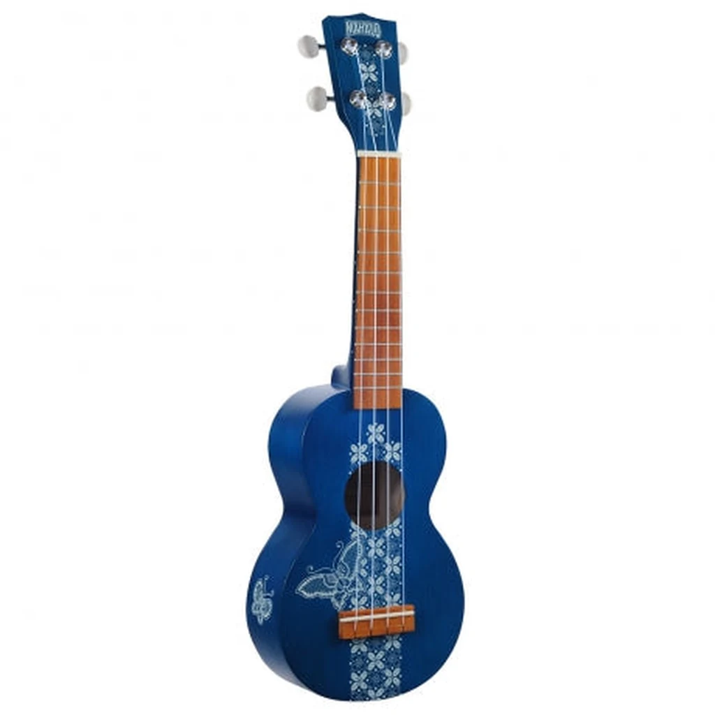 Mahalo Batik Soprano Uke Trans Blue With Bag