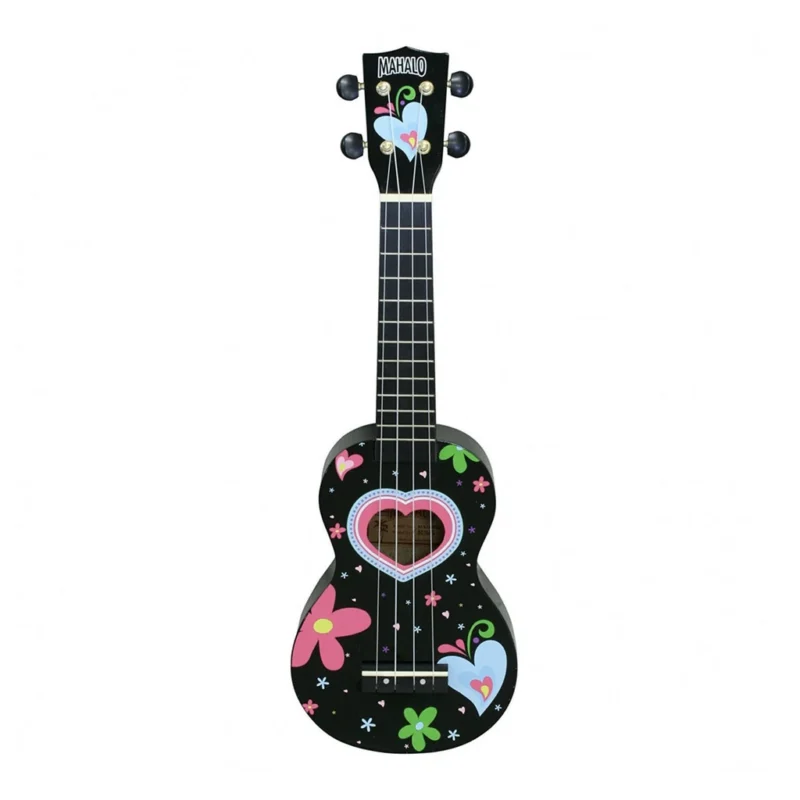 Mahalo Soprano Ukulele Heart Black