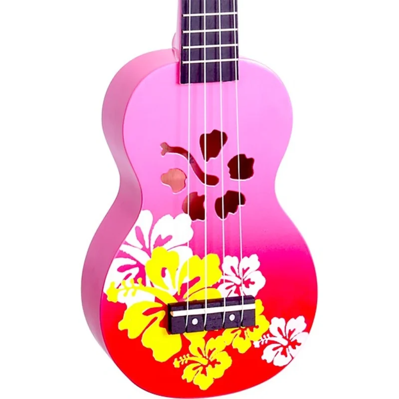 Mahalo Soprano Ukulele Hibuscis Red Burst