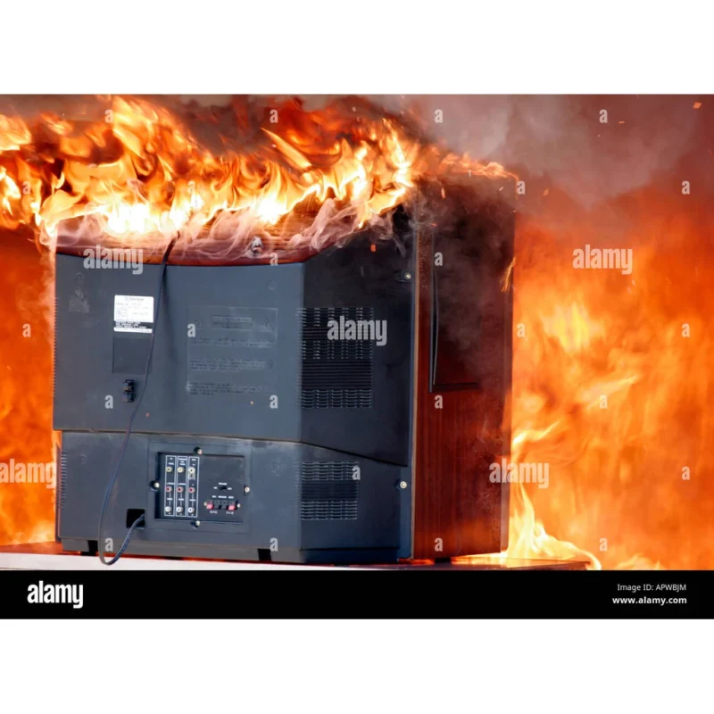 Sx Tele Electric Guitar Burning Fire + Bag