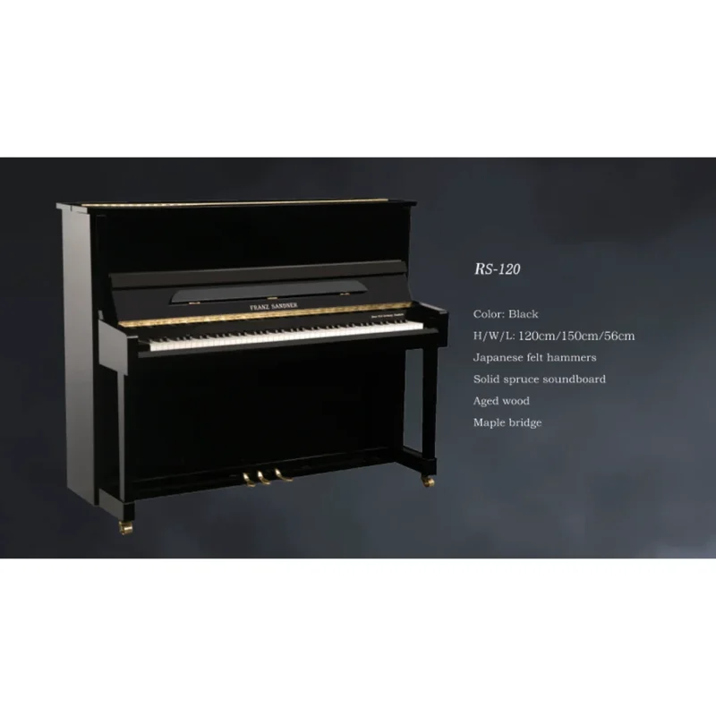 Sandner Rs120 Upright Piano Black Satin