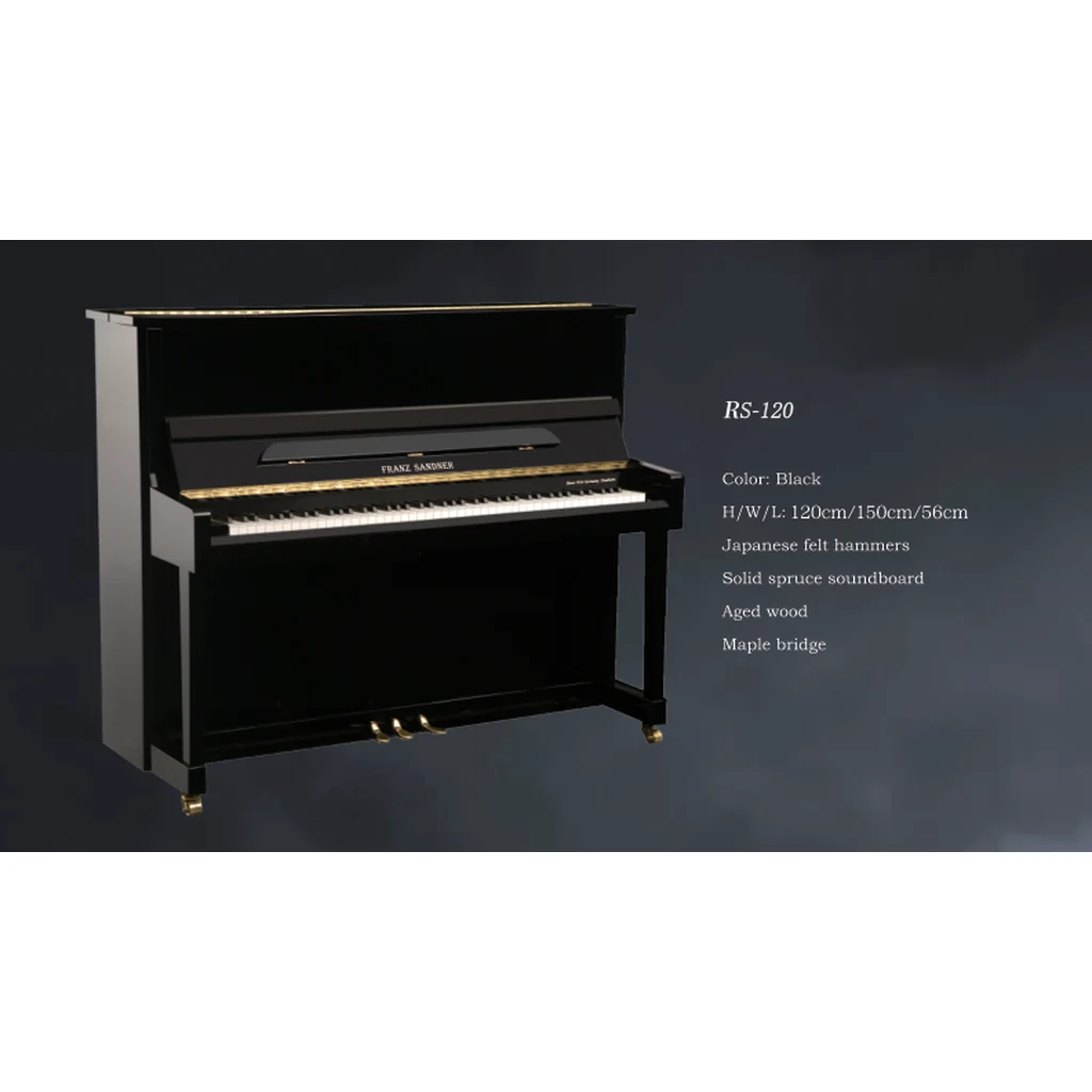 Sandner Rs120 Upright Piano Black Satin